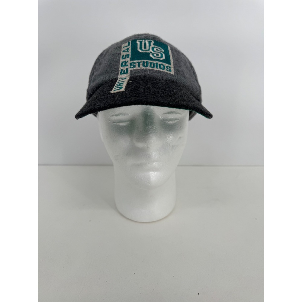 Vintage Grey Wool Snapback Hat‎ Made in USA Green Universal Studios Baseball Cap